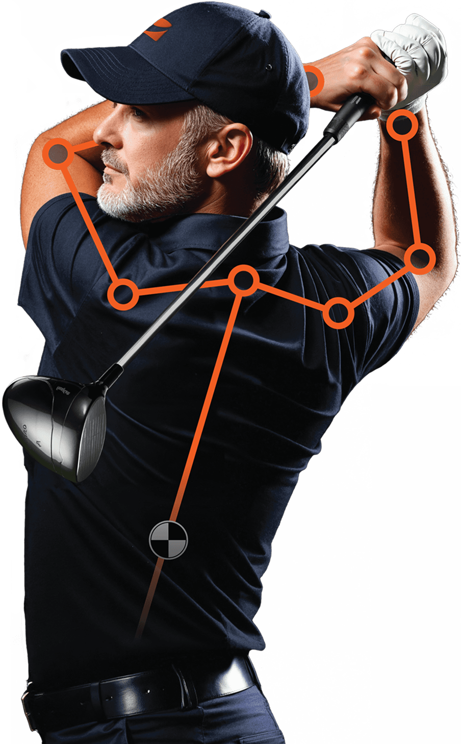 Golfer with motion tracking